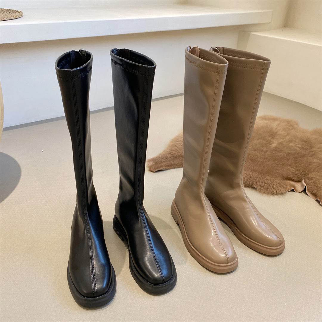 长筒靴女粗腿不过膝骑士靴马丁靴