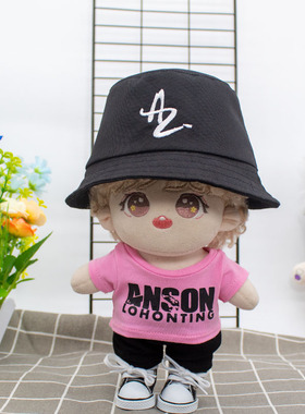 10cm娃衣20cm棉花娃娃盧瀚霆Anson lo教主同款短袖T恤渔夫帽Mirro