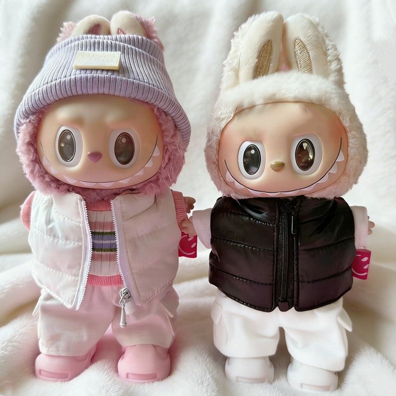 17cm拉布布娃衣马甲套装20cm嘎子姐通用棉质休闲玩偶衣服可印图