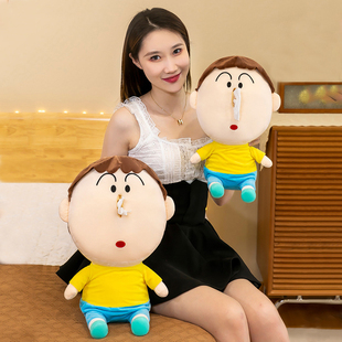 网红款卧室床头阿呆抽纸巾盒玩偶客厅抱枕蜡笔小新毛绒公仔布娃娃