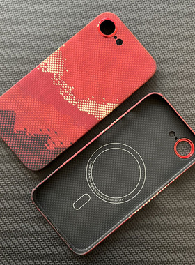 山与星河适用于iPhone16E保护套高端磁吸芳纶碳纤维纹超薄新潮全包磨砂600D硬壳简约日照金山凯夫拉17E手机壳