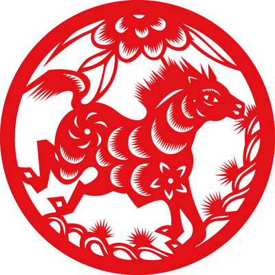 c92生肖马剪纸马到成功喜庆装饰剪纸画窗花墙贴红色节日贴纸成品