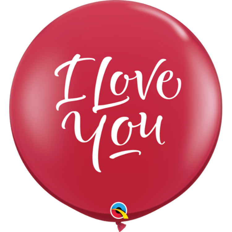 气球迷恋 looner 进口美国先锋qualatex36寸宝石红i love you印花