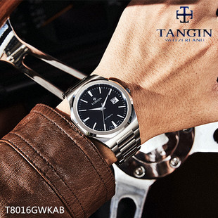 瑞士tangin天珺手表 全自动机械男表日历尤尼斯系列防水新品8016