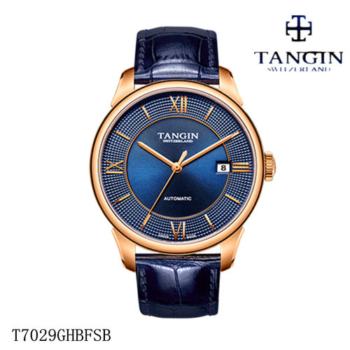 tangin瑞士全自动机械蓝色情侣表