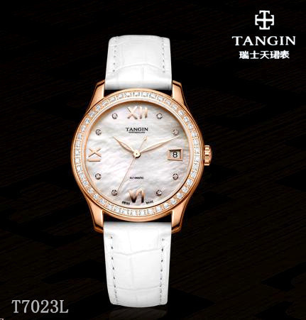 瑞士tangin女表正品全自动皮带