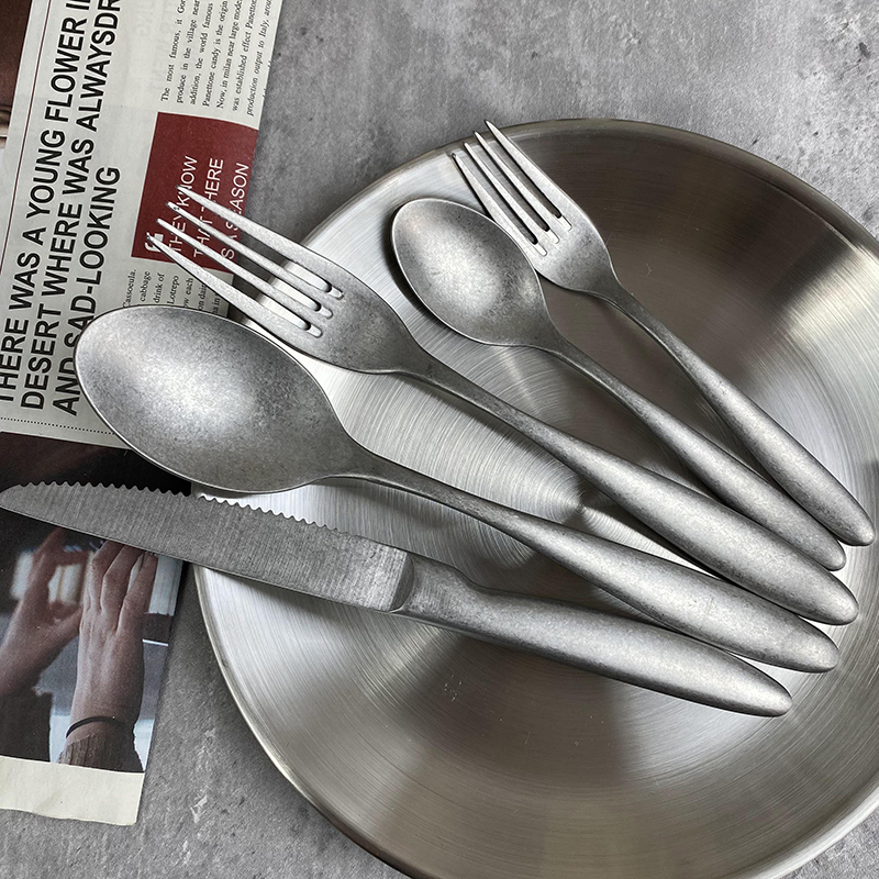 复古雪花西餐套装【工业风满满】304户外餐具刀叉勺子组合西餐具