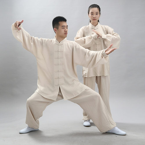 宏极男女同款中老年太极服棉麻户外运动服多色可选表演服装