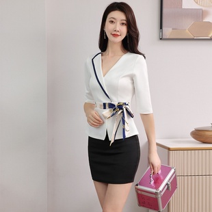 2023新款足浴桑拿技师服女空姐装性感气质足疗师工作服2593-31-32