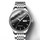 日历 品牌手錶防水钢带冠琴手表男手表商务士机械双夜光瑞士新款