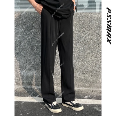 垂感刻线西裤显瘦冰丝休闲裤