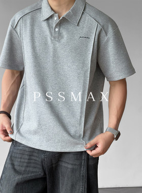 胖俗俗PSSMAX大码翻领短袖T恤男