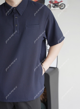 PSSMAX工装翻领宽松短袖T恤男款