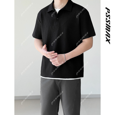 PSSMAX新款夏季宽松短袖POLO衫男