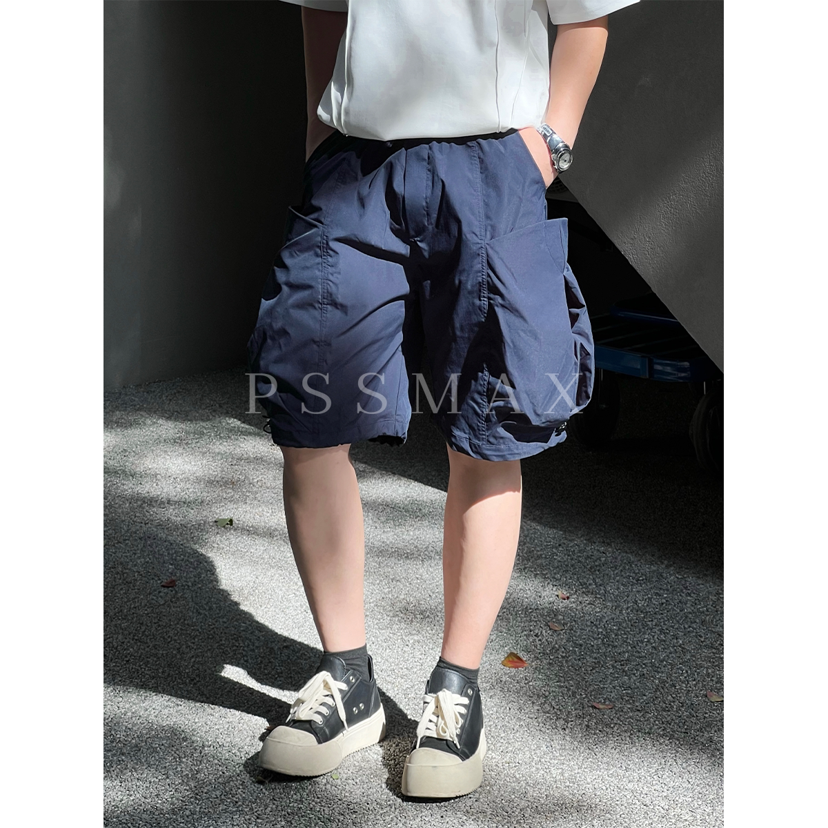 胖俗俗PSSMAX 夏季日系工装短裤男大码微胖宽松多口袋百搭休闲裤