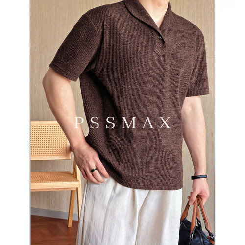 PSSMAX新款现货针织翻领短袖男款