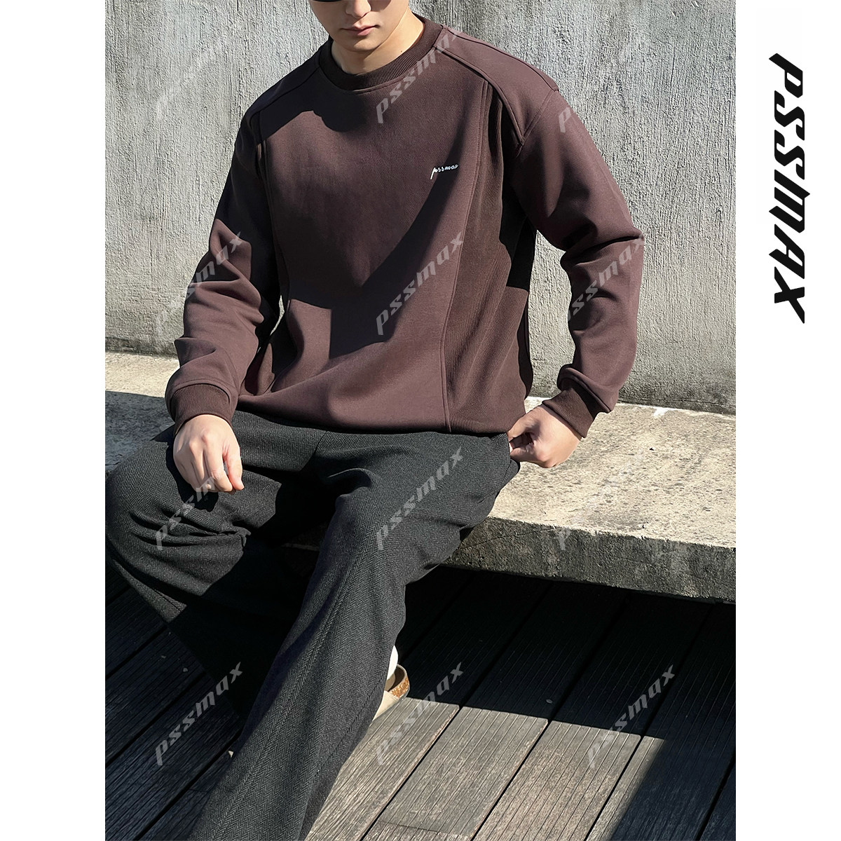 PSSMAX秋冬休闲圆领长袖卫衣男