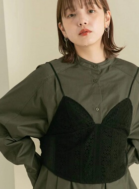 日单贵牌K*F 女士后蝴蝶结蕾丝紧身胸衣 KB46-23R010尼龙