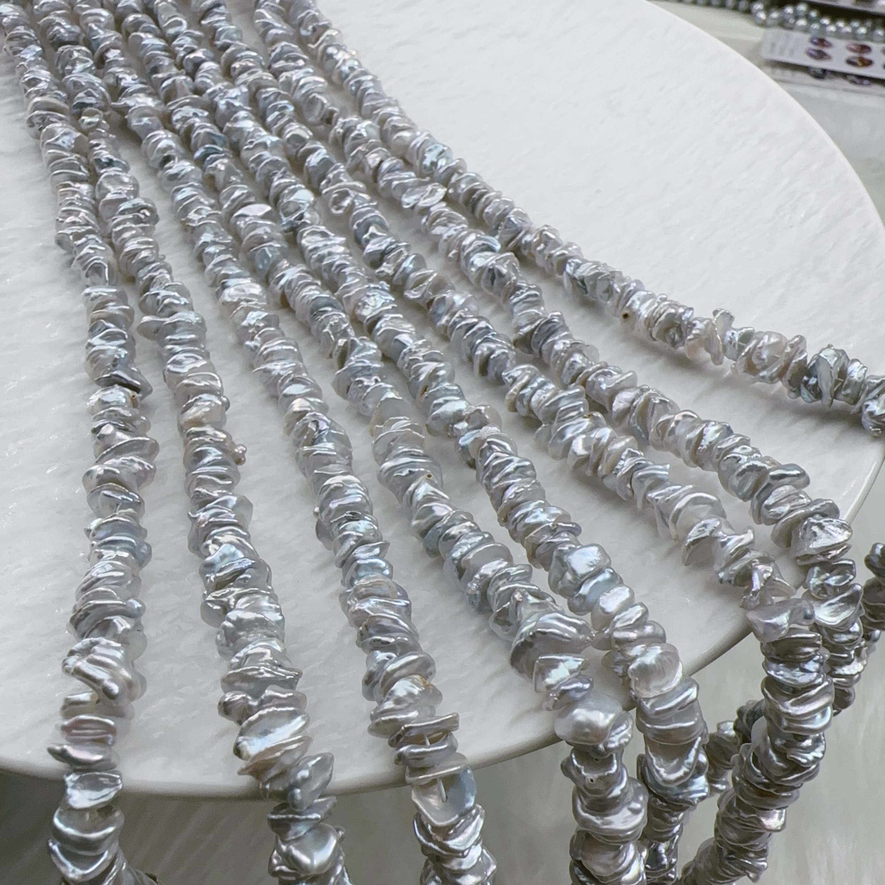 天然蓝光8mm叠花瓣串链半成品diy手工