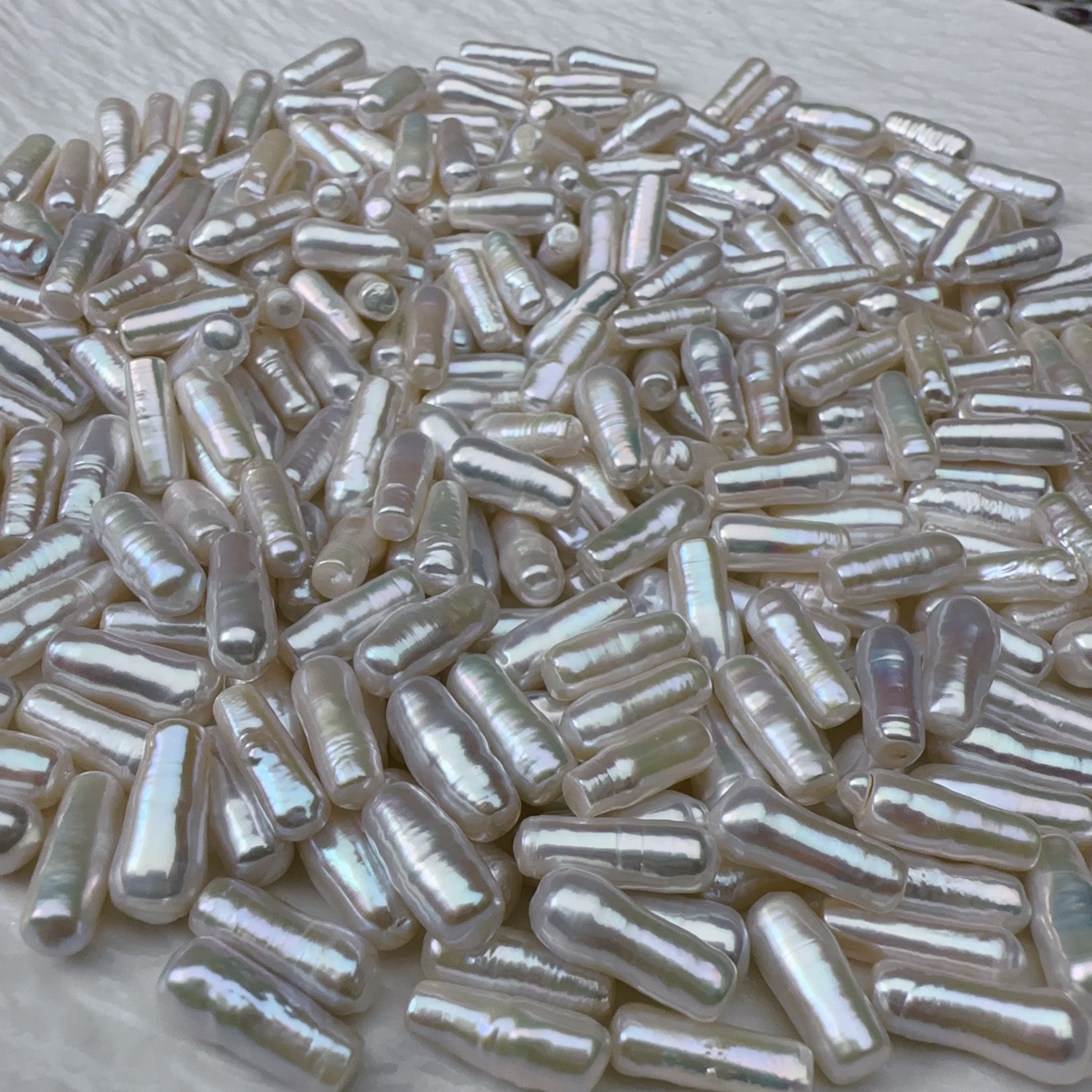 天然强光竹节珍珠半成品裸珠diy手工