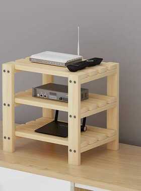 路由器放置架落地散热光猫wifi桌面实木多层电视机顶盒支架置物架