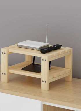 路由器放置架落地散热光猫wifi桌面实木多层电视机顶盒支架置物架