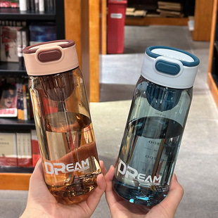夏季新款便携式简约随手杯男女小学生户外运动健身防摔水杯耐高温