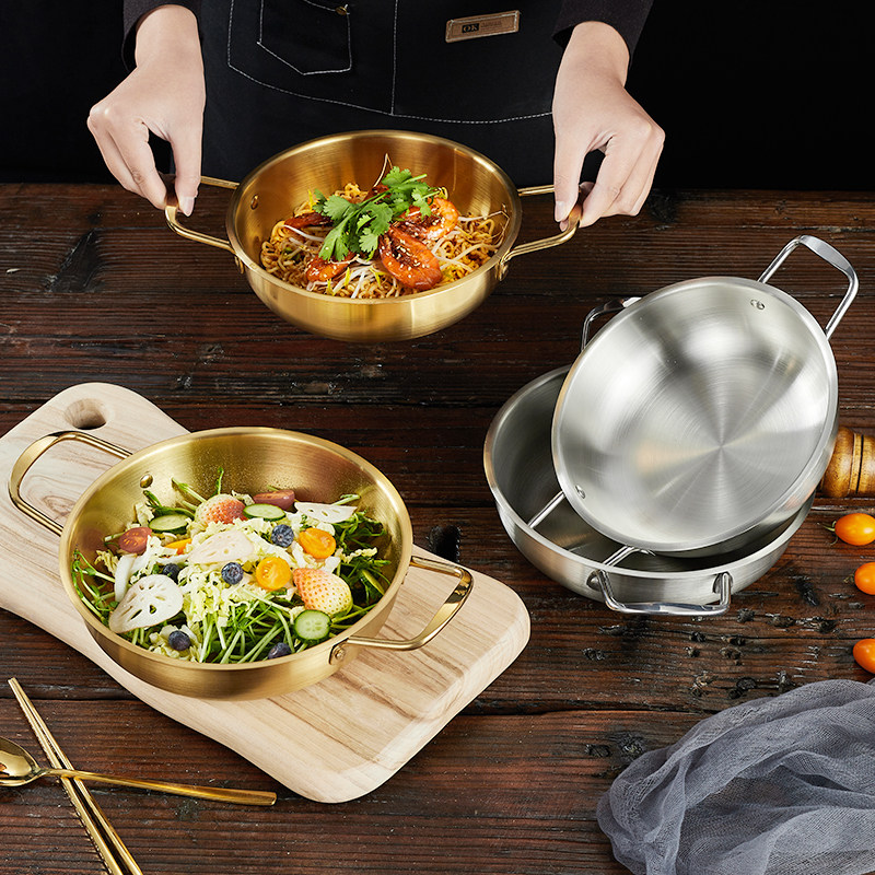 韩式火锅干锅盆不锈钢加厚双耳