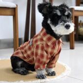 泰迪比熊博美小型幼犬猫咪复古衬衫 狗狗衣服格子衬衫 春夏季