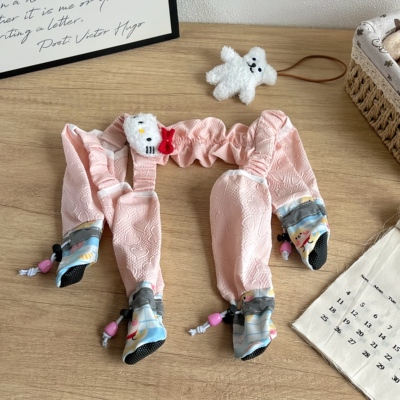 狗狗防尘裤遛弯裤春夏防脏防虫轻薄四脚带鞋子护腿小型犬四季衣服