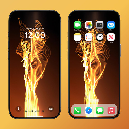 燃烧的火焰苹果ios手机动态壁纸iPhone 4K超高清安卓手机动态壁纸