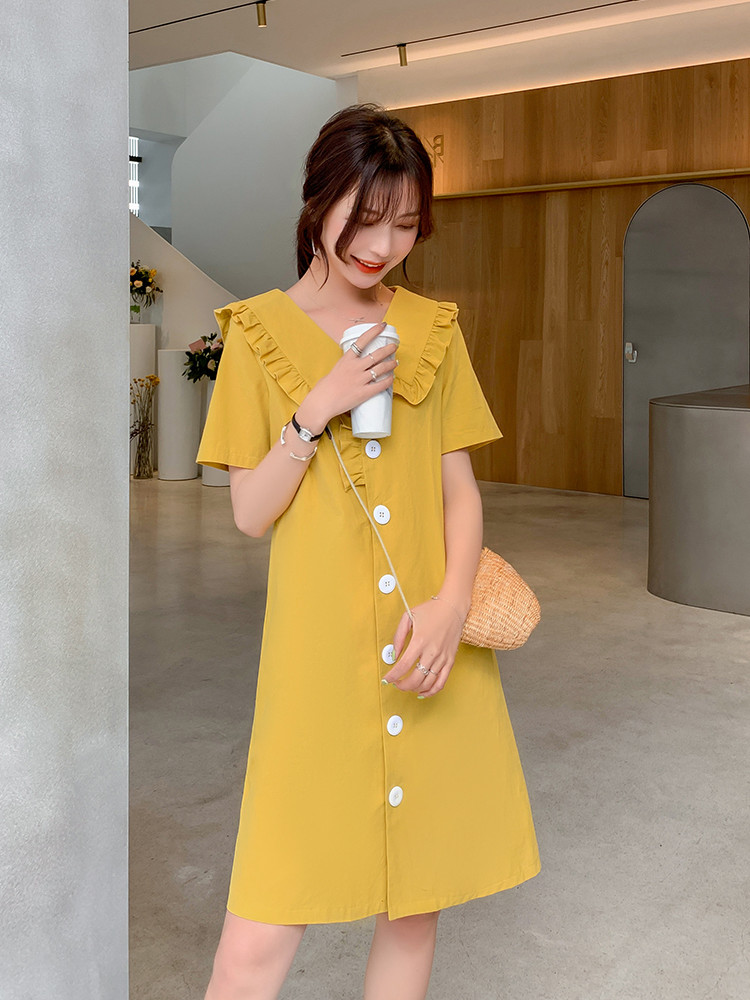 大码女装胖妹妹mm2019夏装新款洋气减龄甜美连衣裙宽松遮肚子裙子