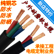 纯铜芯软电线电缆线2芯3芯2.5 1.5 4 6 1 10平方16户外防水护套线