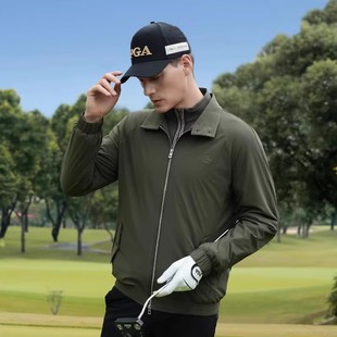 美国PGA 高尔夫服装男装厚外套秋冬防风防水加绒保暖衣服golf球衣