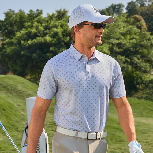 高尔夫印花短袖T恤男装运动休闲T