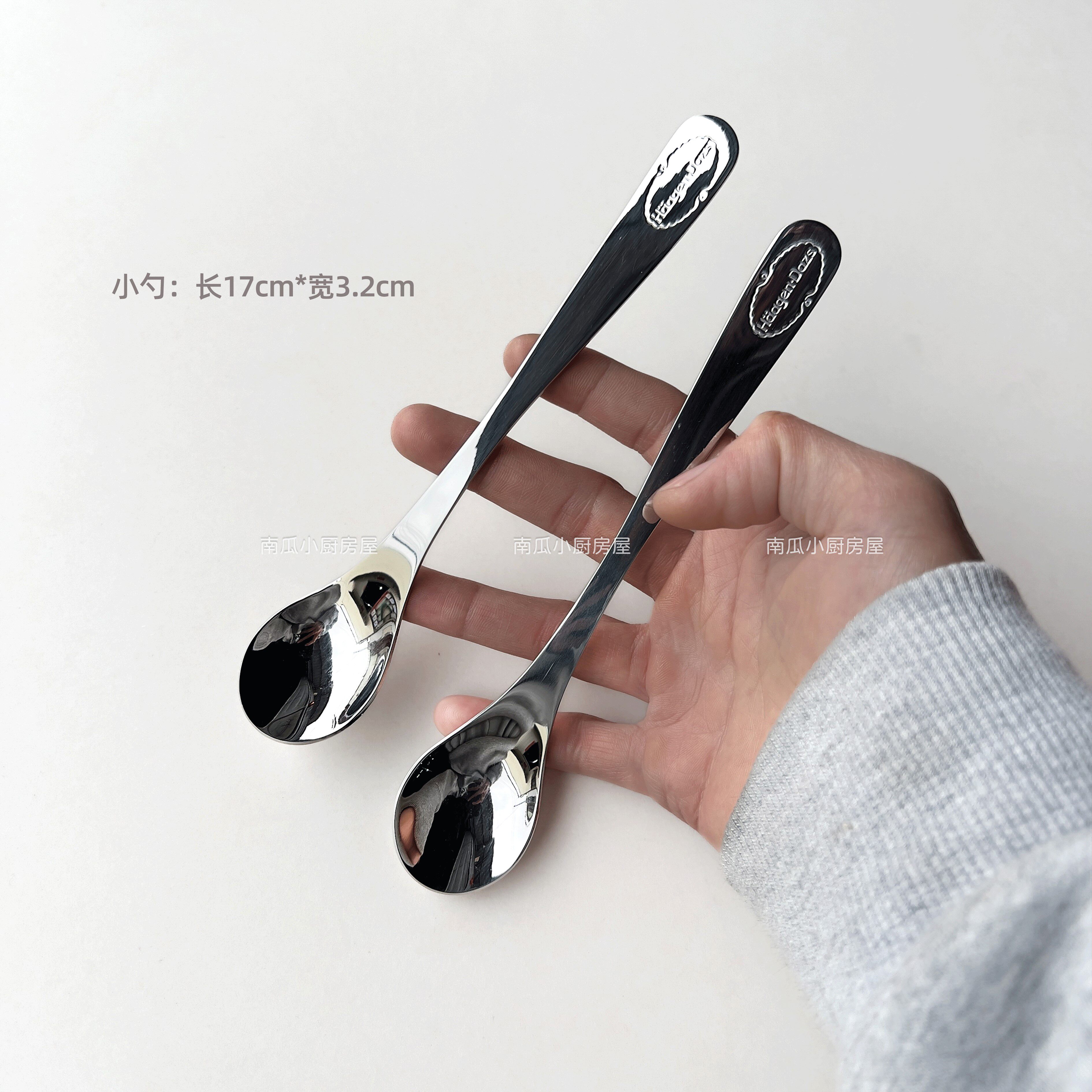 哈根达斯304不锈钢小勺子高颜值ins风长柄家用咖啡勺精致高颜值