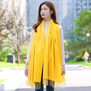 黄色围巾定制logo印字披肩金黄丝绸宗亲会庆典黄围脖朝拜清明祭祖