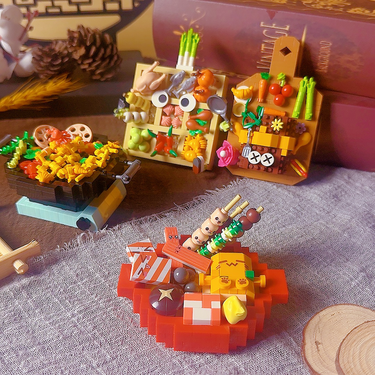 LOZ美食系列冰箱贴积木女孩礼物