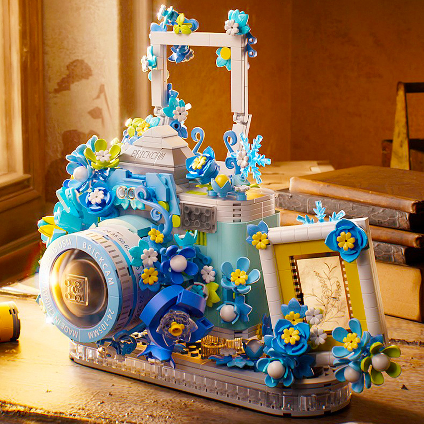 繁华复古仿真照相机积木桌面创意摆件女孩拼装高颜值玩具生日礼物,玩具/童车/益智/积木/模型,普通塑料积木,淘宝优惠券,粉丝福利购,淘宝优惠卷