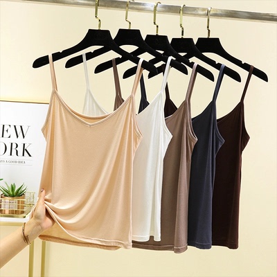 约V领吊带背修身显瘦打底衫