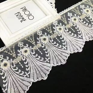 白色蕾丝单层花边沙发下摆裙边辅料窗帘加宽接缝边炕罩边床边