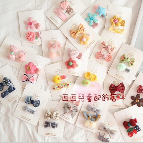 儿童发饰全包布蝴蝶结发夹鸭嘴夹