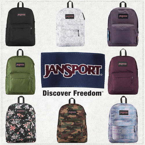 JanSport电脑双肩包侧袋学生书包