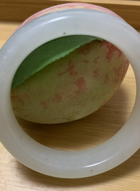 天然和田玉白玉手镯女款玉镯子带证书油润细腻无纹裂带芝麻圈口53