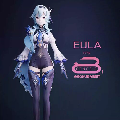 daz资源 Eula For G8 , 8.1 F卡通美少女体型, 发型, 服装 [非IM]