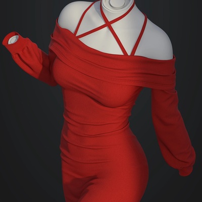 DAZ资源dForce SU Sexy Slip Dress G9,G8.1,G8 连衣裙(仅服装)IM