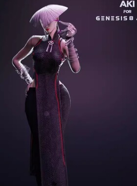 DAZ资源  A.K.I. ForG8 ,G8.1卡通拽酷女性 含体型,发型,服装非IM