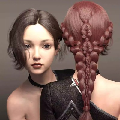 Cui and Cui Hair with Expressions G8.1F 长发编发 (仅发型) IM