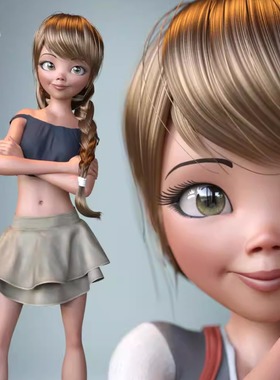 DAZ资源Paige Character, Hair G8F卡通小孩体型,发型,表情合集IM