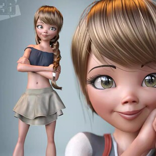 发型 DAZ资源Paige G8F卡通小孩体型 Hair 表情合集IM Character